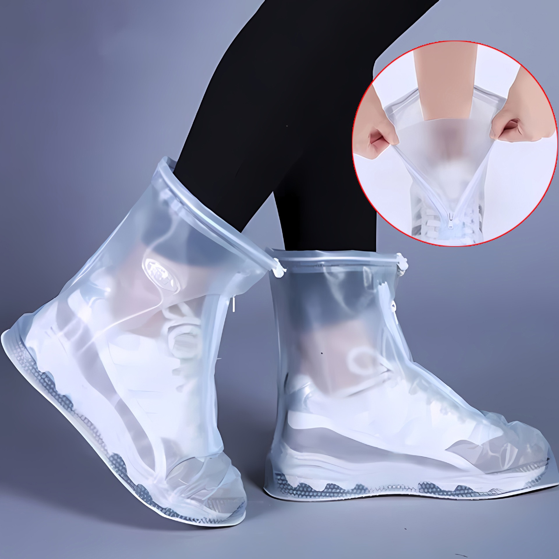 Neue Silikon Wasserdichte Überschuhe Schuh Schutz Regen Zubehör Wiederverwendbare Schuhe Schutz Regen Schutz XYJ08: L / Blau