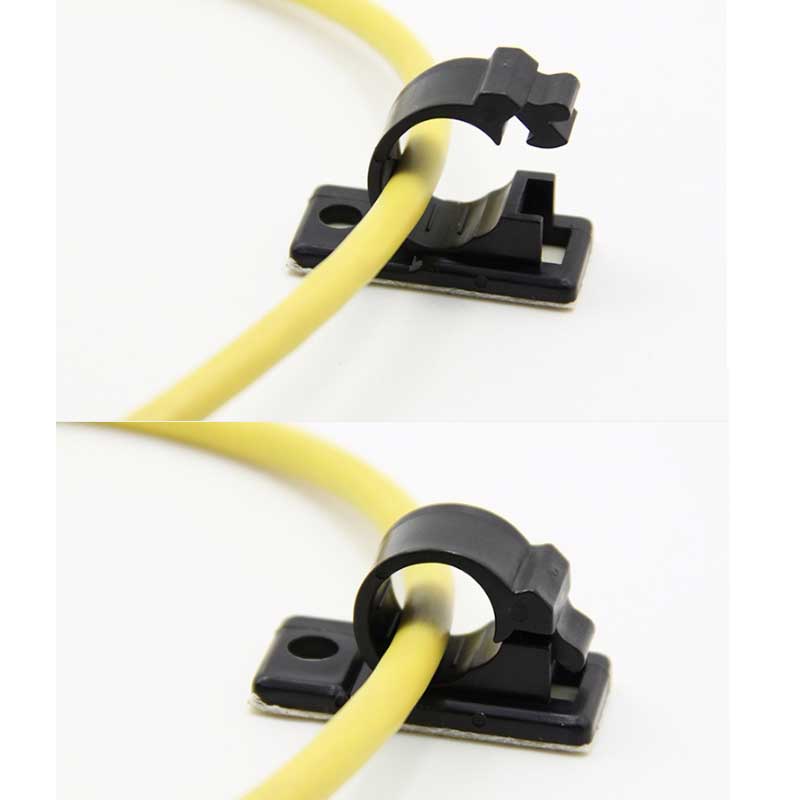 Adhesive Cable Clip Wire Clamp with Mount Screw Cord Holder and Organise Multi Purpose Cable Management for Household and Office