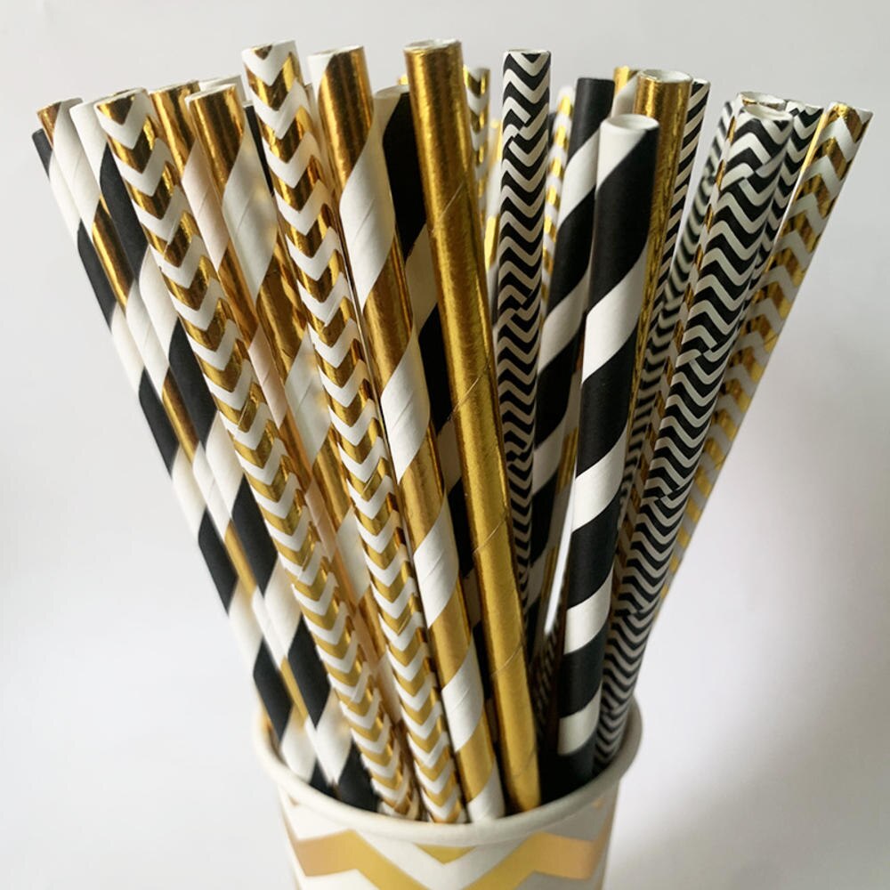 25Pcs Disposable Drinking Straw Eco Friendly colorful Paper Straw For Birthday Festival Decorations Drink Supplies: 6