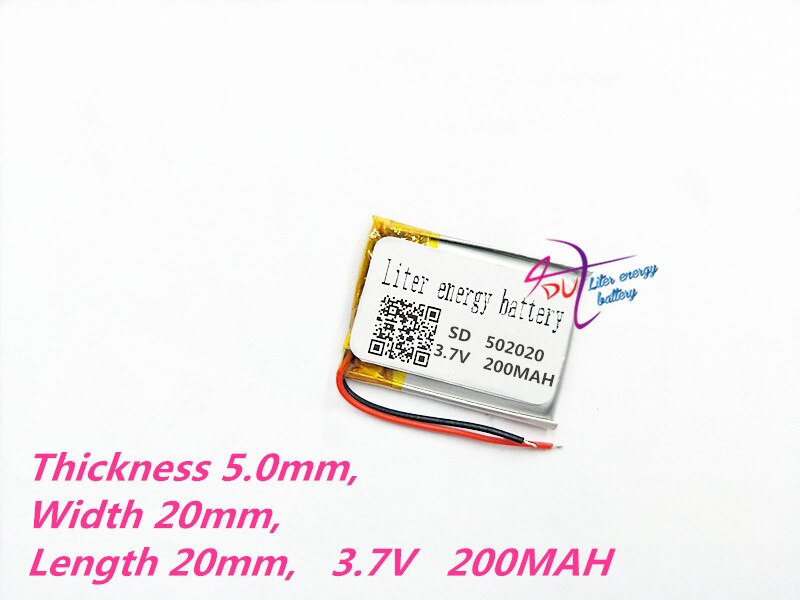 3.7V 200mAh 502020 Lithium Polymeer Li-Po li ion Oplaadbare Batterij Voor Mp3 MP4