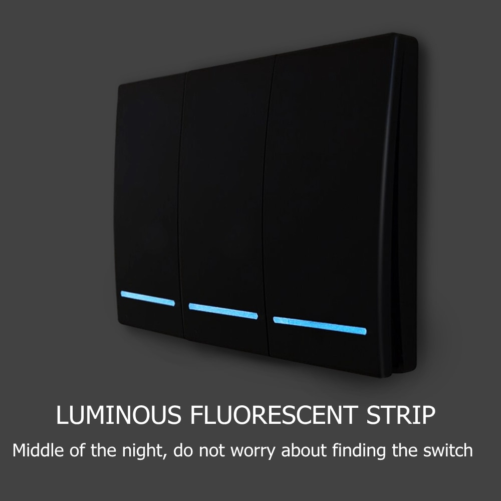 CACAZI Home Wall Panel Wireless smart push Switch Light button 433Mhz RF Remote Control AC 90-250V Receiver Bedroom Ceiling Lamp