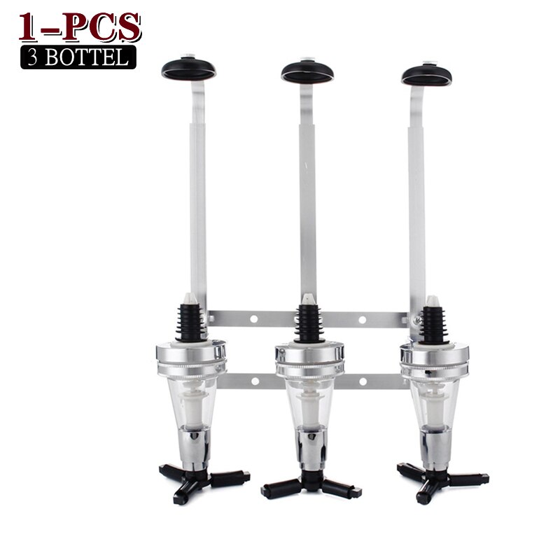 1-8Pcs 1/2/3/4 Bottle Bar Beverage Liquor Dispenser Holder Alcohol Drink Shot Wall Mounted 1-4 Station Beer Wine Pourers Divider: 3 Bottle  1Pcs