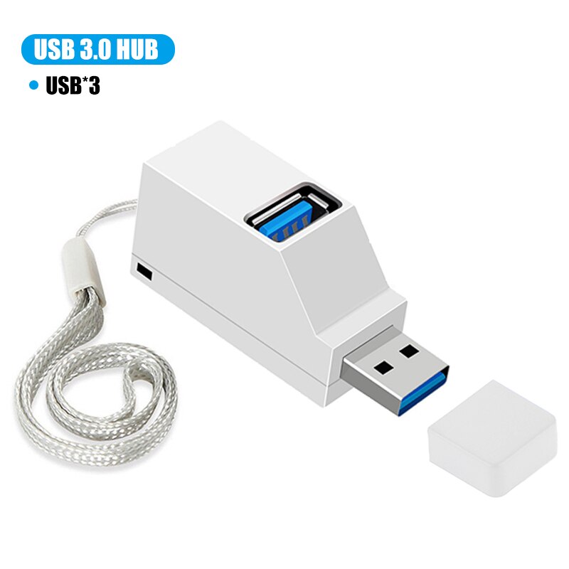 3.0 Usb Hub Laptop Adapter 2.0 Usb Charger Hub 3 Poorten Notebook Splitter Voor Lenovo Pc Computer Accessoires Draadloze Meerdere: USB 3.0 white