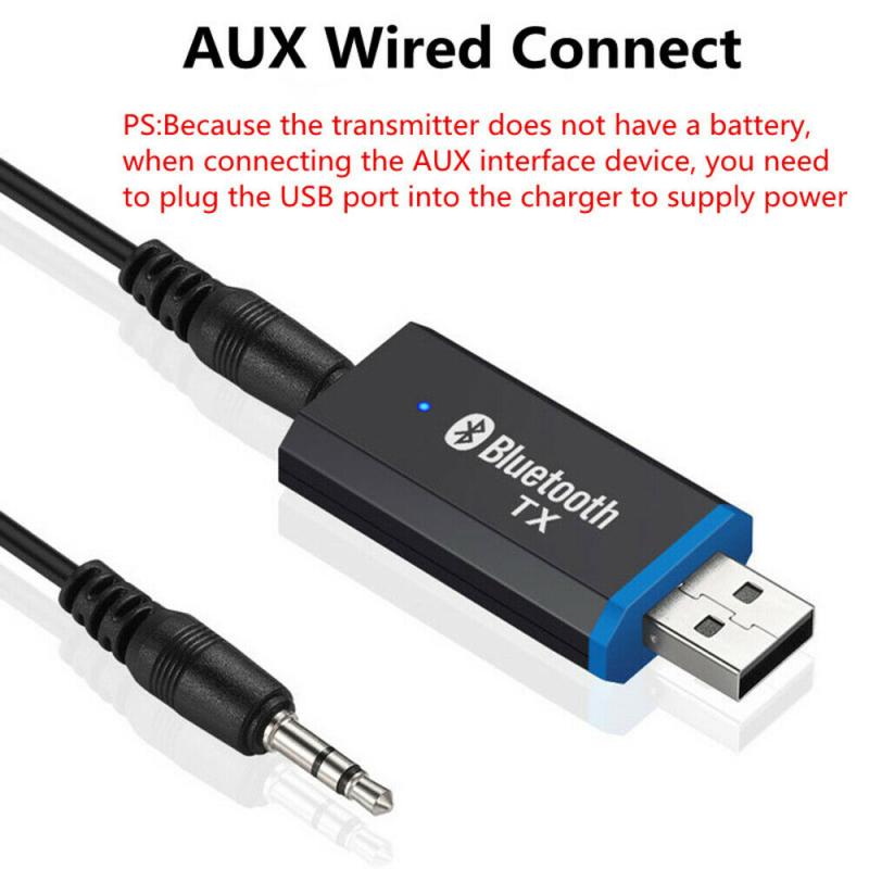3.5MM Bluetooth Transmitter 5.0 Audio Adapter For TV PC Headphones Jack AUX USB Stereo Music Wireless Adapter Plug Play In Stock