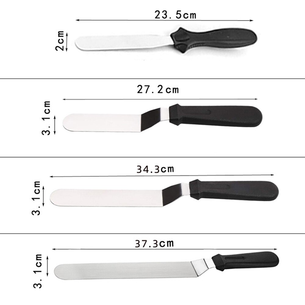 4/6/8/10in Stainless Steel Spatula Palette Cake Smooth Set Plastic Handles For A Comfy And Controlled Grip