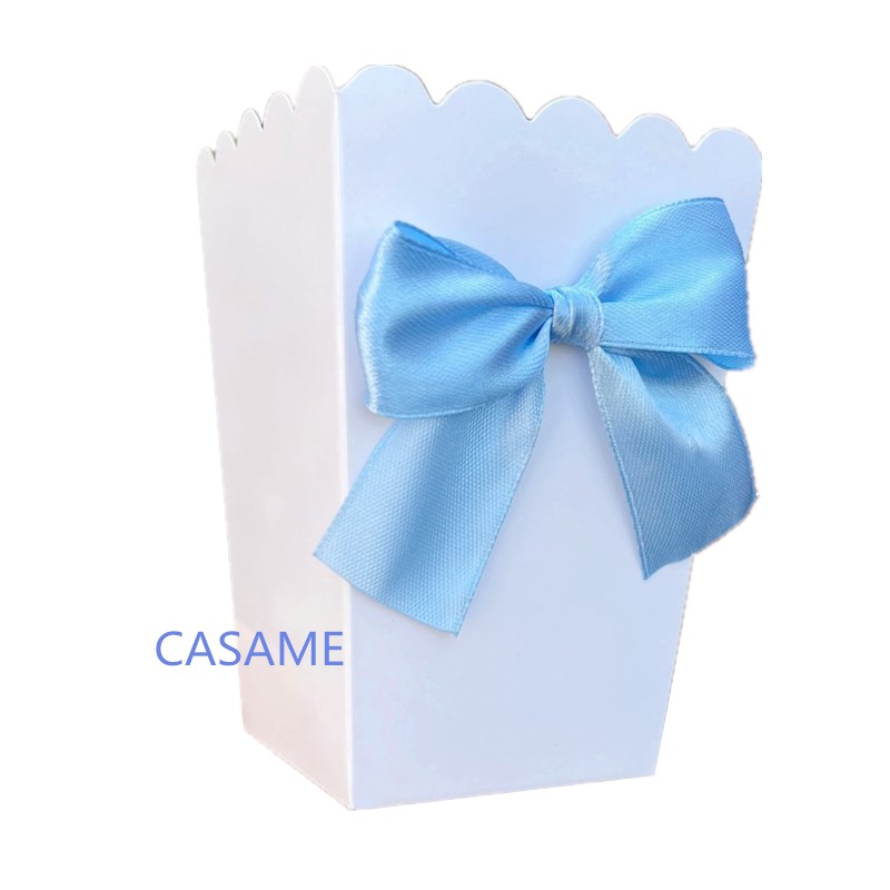 6 stuks popcorndozen met striklint papieren zak gunsten doos baby shower verjaardagsfeestje traktatie gunsten tafelbenodigdheden bruiloft: Deep Sapphire