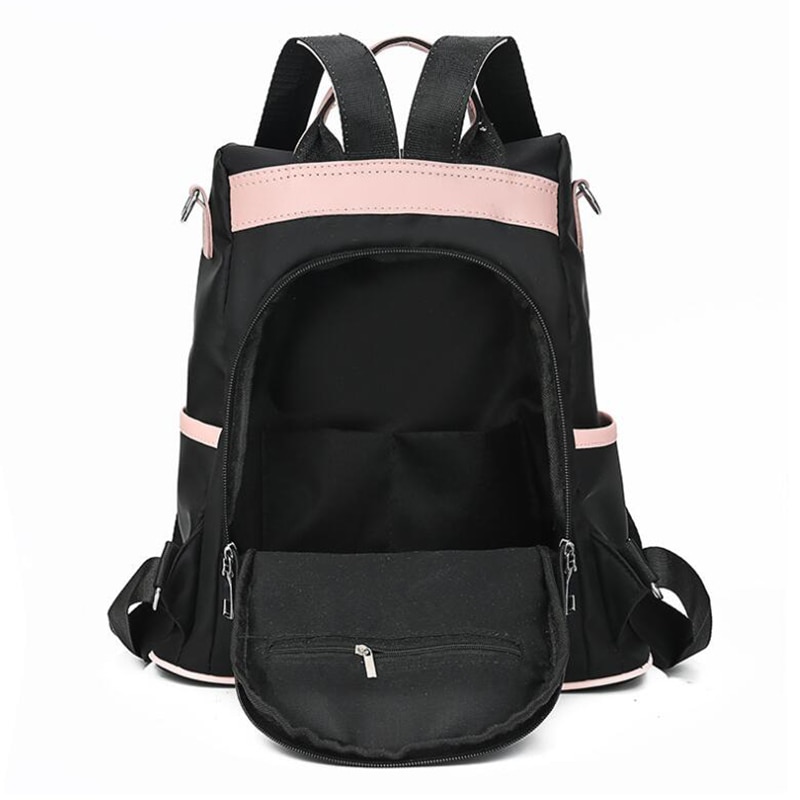 lässig Oxford Rucksack Frauen Schwarz Wasserdicht Nylon Schule Taschen für Teenager Mädchen Reise Tote Packbag