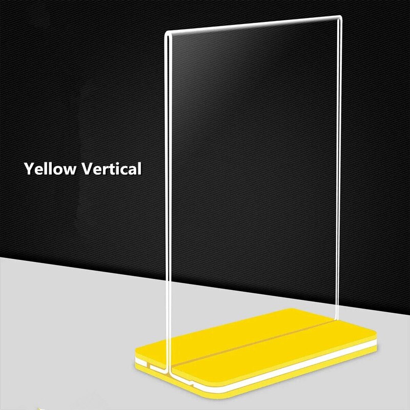 Support de Menu de Table en acrylique A5, cadre d&#39;affichage de Photo en papier, panneau publicitaire pour Restaurant hôtel: Yellow Vertical