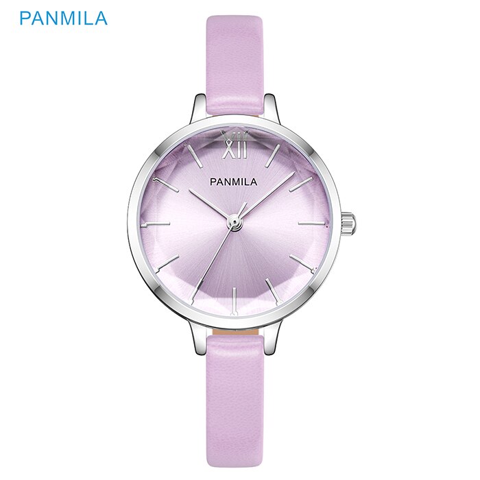 Klassiske hvide dameure enkel stor urskive quartz ur dame læder vandtæt kjole armbåndsur ur relogio feminino: Lilla ur