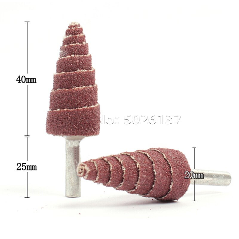 1Pcs 6MM Shank 80 Grit Tapered Cone Grinding Head Sandpaper Flap Wheels Polishing Sanding Tools For Drill Wheel Conical Rotary