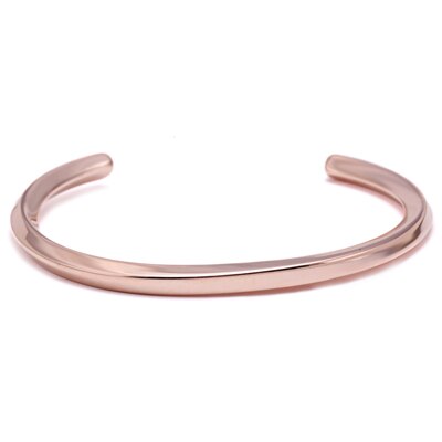 Mannen Gold Bangle Rvs Armbanden Zwart Manchet Bangle Voor Vrouwen Type C Twisted Bangle Armbanden Mannen Sieraden: rose gold