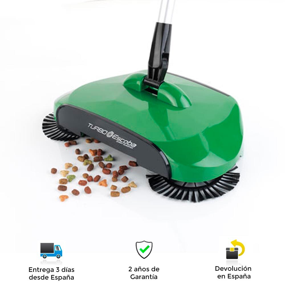 Turbo Escoba Smart Sweeper, escoba, aspirador, recogedor, sin electricidad, todo tipo de suelos, depósdito, mango telescópico