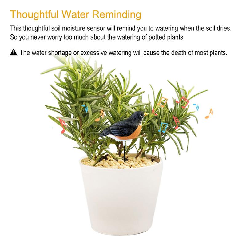 Resin Birds Soil Moisture Meter Plant Moisture Tester Sensor For Indoor Bonsai Garden Farm Watering Reminder