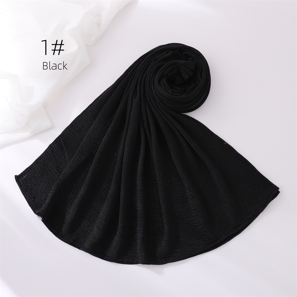 Crinkle Moslim Hijaabs voor Vrouwen Sjaal Dunne Effen Sjaals Femme Musulman Zachte Rayon Hoofddoek Rimpel Islamitische Tulband Hoofdband: Roest Rood