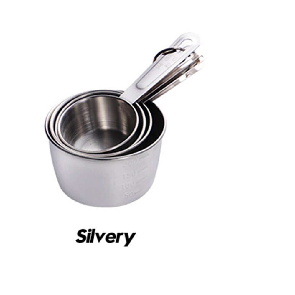 Full rostfritt stål mätkopp sked kök bakning matlagning verktyg set rosa guld skedar kök levererar mesuring koppar: H
