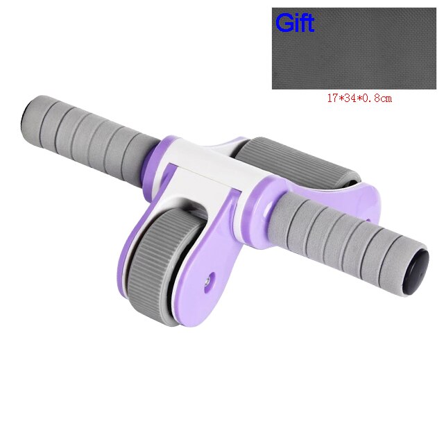 Detachable Fold ABS Double Wheels Ab Rollers Home Mute Women Slim Fitness Gym Coaster Belly Muscle Exercise Strength Training: Purple