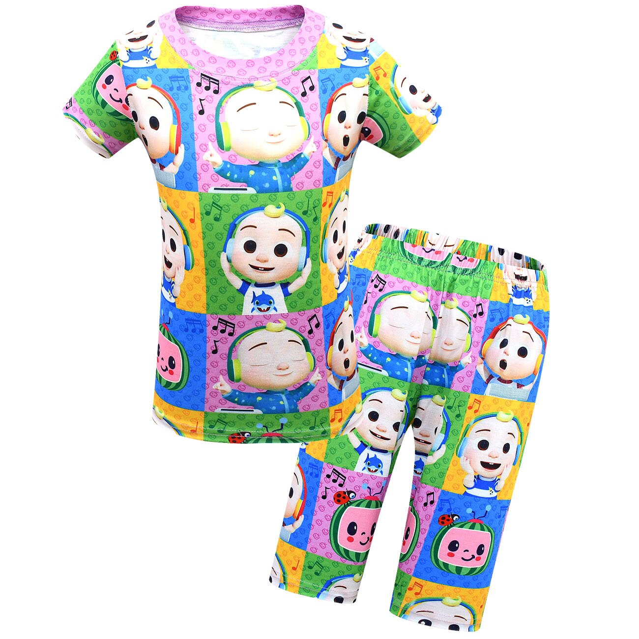 Kids Cocomelon Nachtkleding Pyjama Kinderen Kerst Pijamas Thuis Kleding Voor Jongens Korte Mouw Tops Zomer Kleding 2-10 Y: Sky Blue / China140 (9-10Y)