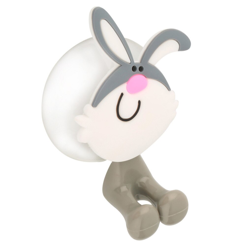 Cuidado del bebé lindo dibujo Animal forma titular ventosa ganchos de succión conjunto colgante bebé soporte para cepillo dental infantil accesorios de baño: Rabbit