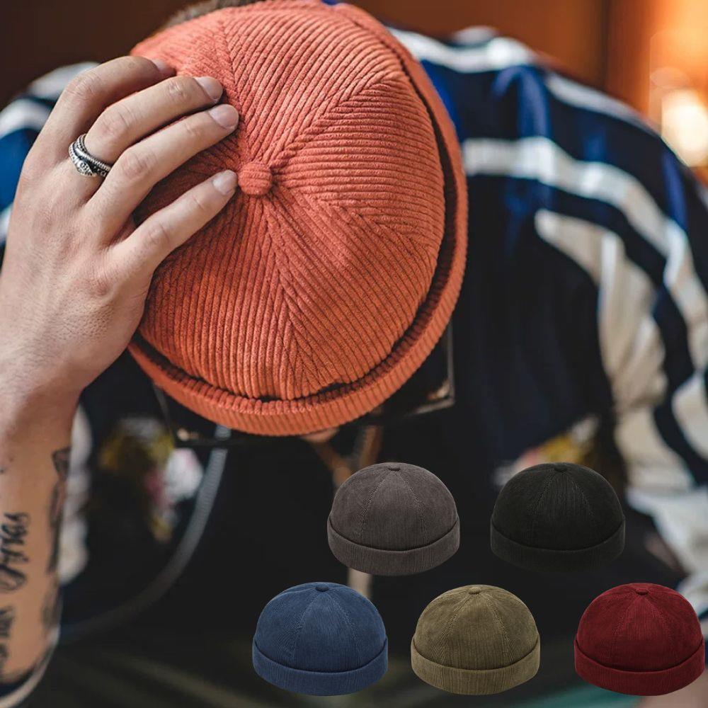 Retro Dome Beanie Hat For Men And Women Brimless Hats Skullcap Docker Adjustable Solid Color Novelty Cotton Caps Men Bonnet