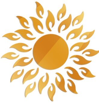 Espejo Adhesivo de pared decorativo 3D removible con girasoles y flores a la , vinilo para decoración del hogar, espejos DIY, decoración artística: Gold B