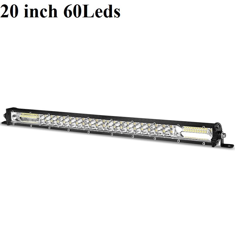 Racbox Ultra Slanke Led Licht Bar Dual Rij 7 13 20 Inch Spot Flood Beam Led Verlichting Voor Suv uaz Off Road Atv Offroad 12V 24V: 20 inch Combo Beam