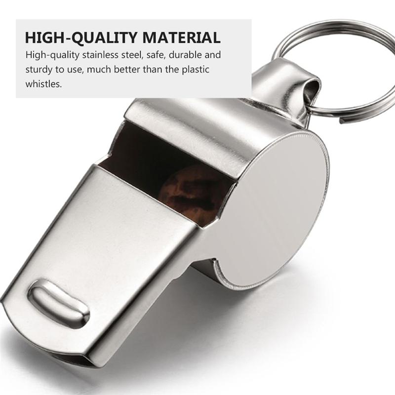 6 stk dommerfløyter i rustfritt stål med lanyard førstehjelpsfløyter for utendørsaktiviteter