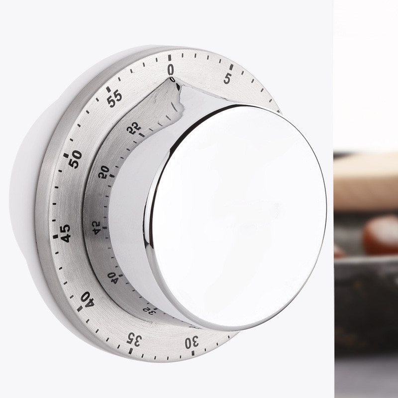 Stainless Steel Reminder Learning Baking Time Management Timer with Magnetic Base Manual Countdown Cooking Tools Kitchen Gadgets