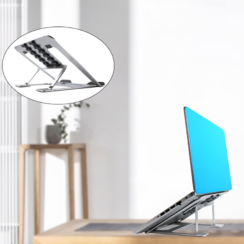 Notebook Computer Cooling Bracket, Six-Fold Folding Lifting Computer Bracket, Suitable for 11-17 Inch Computers