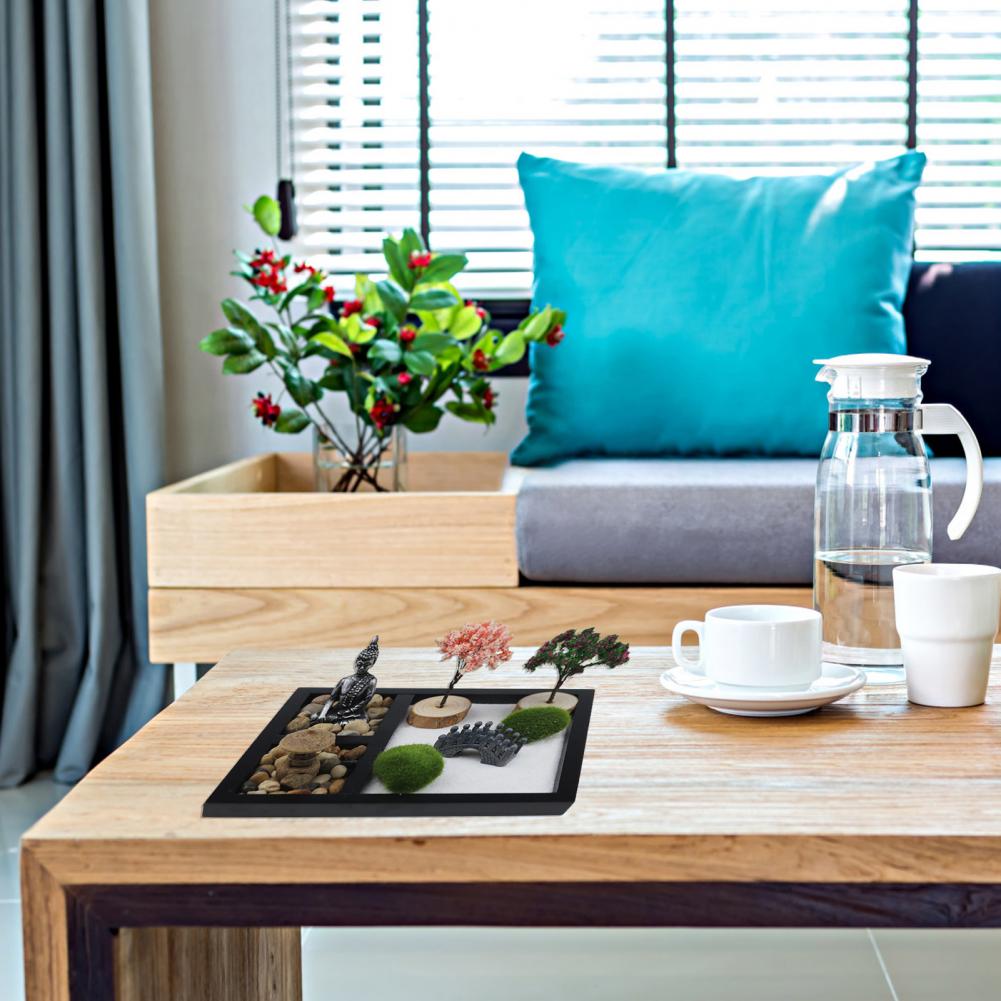 Long Lasting Desktop Decoration Zen Garden Sand Table Buddha Statue for Porch