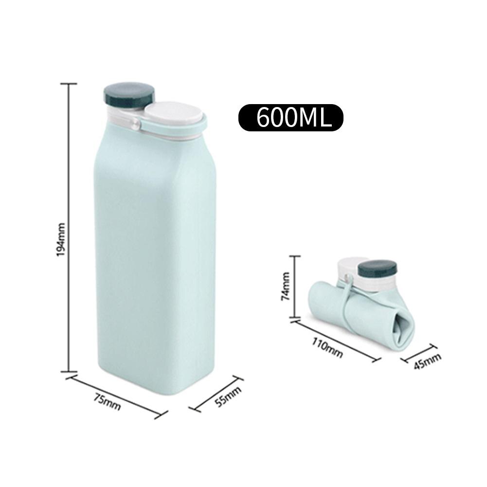 400/600Ml Siliconen Melk Water Fles Drinkware Voor Camping Wandelen Inklapbare Oprolbaar Lekvrije Buitensporten Fles Water