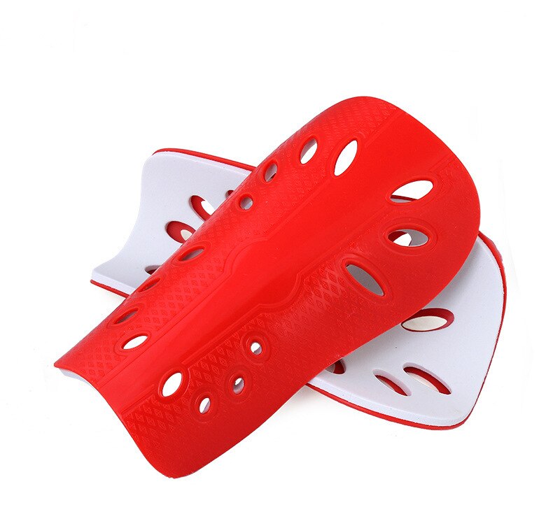 Fútbol espinilleras almohadillas suaves fútbol Cuish Plate transpirable espinilleras Protector de pierna espinilleras de fútbol: red / For Adult