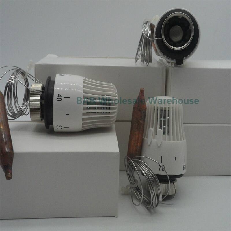 Cabezal/actuador de válvula de radiador termostático con sensor de temperatura, cabezal de controlador remoto M30 * 1,5mm para sistemas de calefacción