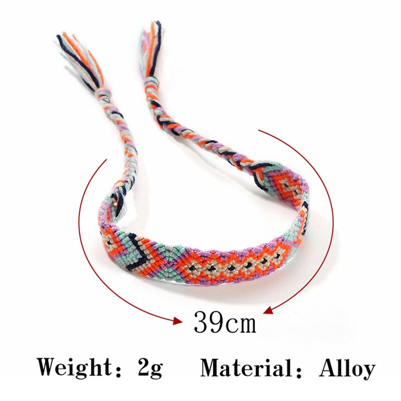 Neue Heiße Böhmischen Gewinde Armband Retro Handgemachte Boho Multicolor String Schnur Woven Geflochtene Hippie Freundschaft Armbänder Frauen Männer