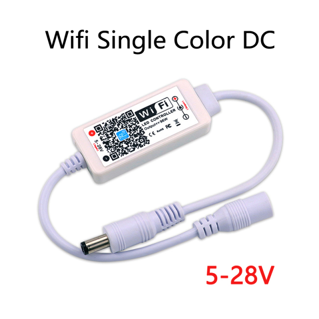 DC5V 12V 24V RGB Tape 5050 Led Wifi Controller Bluetooth WiFi LED Controller led strip IR Remote Control Alexa Google Magic Home: Wifi Single Color