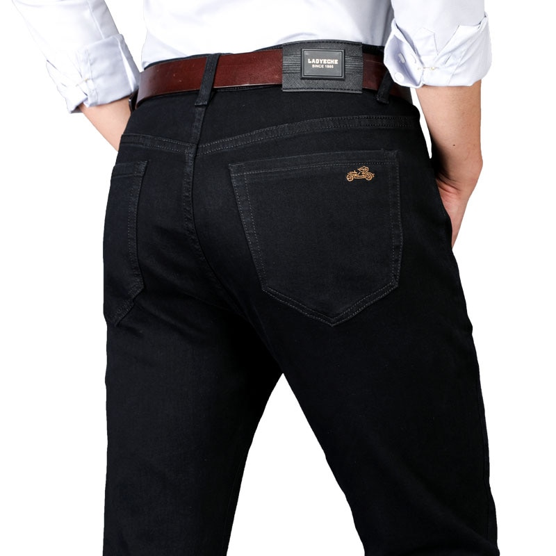 LAOYECHE Neue männer Schwarze Jeans Geschäft Klassische Stil Elastische Dünne Hosen Jeans Männlich