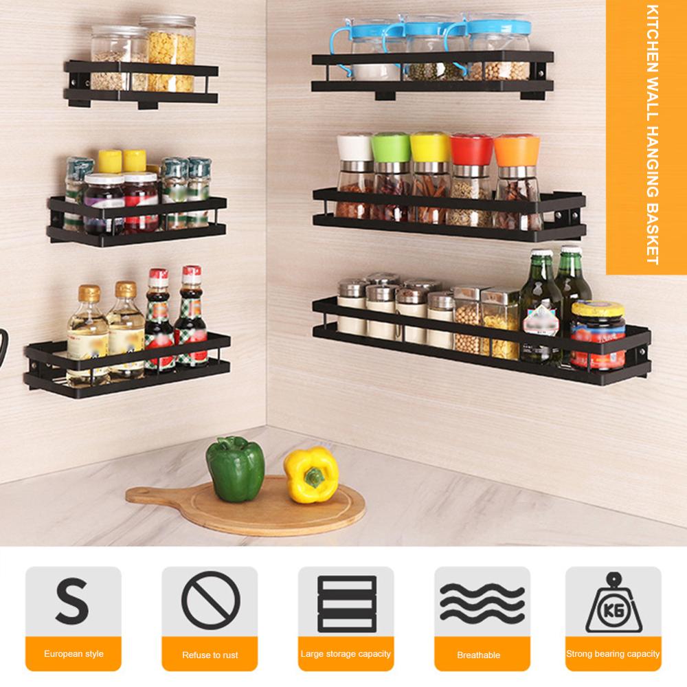 Stainless Steel Wall Mount Rack Thickened Floating Shelves Home Organizer for Kitchen Bathroom
