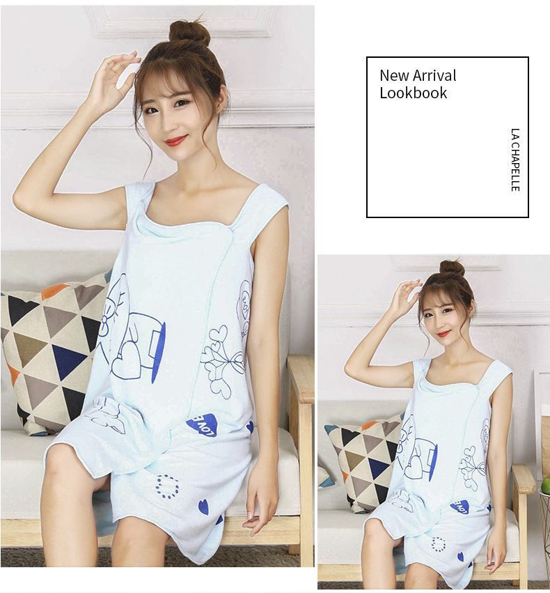 2 Stuks Vrouw Slijtage Formule Badhanddoeken Robe Sets Voeg Verdikking Volwassen Dames Beha Badjas Rok Super-Absorberende Japan nachtkleding