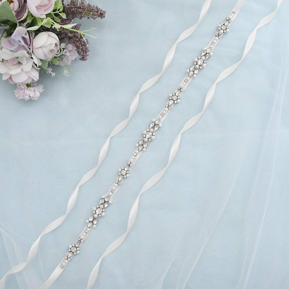 Cinturón para vestido de novia cinturón con cuentas para vestidos cinturones con estrás de perlas para Mujer Accesorios nupciales Braut Hochzeitsgürtel S488