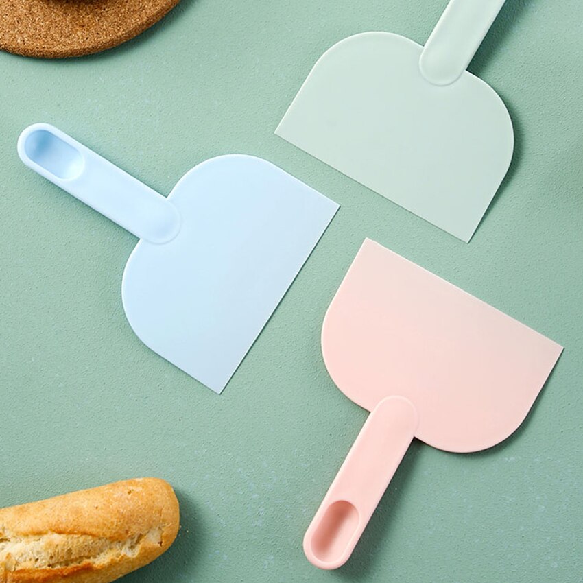 Plastic Deeg Cutter Schraper Met Scoop Handvat, Voedsel-Veilig Multipurpose Voedsel Scrappers Voor Brood Deeg Cake Fondant, 3 Kleuren