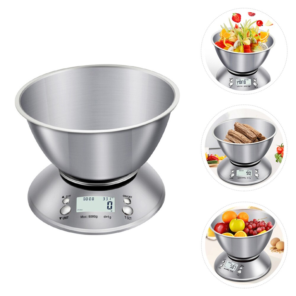 1pc Stainless Steel Food Scale Digital Kitchen Scale Weight Scale kitchen Measuring Tools(Battery)