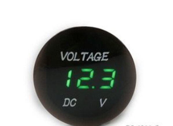 12-24v automotive digital detektion bil batteri monitor voltmeter termometer ciffer display auto voltmetre: Grøn