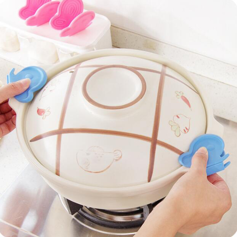 Adorable Butterfly-Shaped Silicone Anti-Scald Clip Plate Pot Plate Pan Dish Clamp Take Bowl Kitchen Tool Gadget Magnet Tool