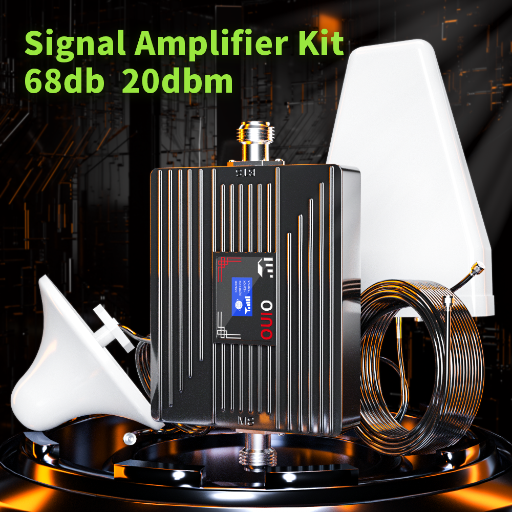 OUIO Signal Booster 2G 3G 4G LTE Band Cellular Amplifier Cell Phone Signal Repeater Kit Booster Network Repeater Antenna Kit