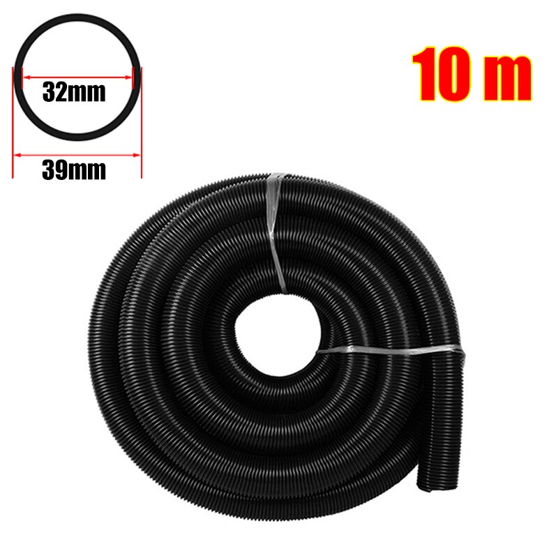 Inner 32 mm Household Vacuum Cleaner Thread Hose Straws Factory Bellows Vacuum Tube Soft flexible EVA Hose Pipe Replacement Part: Black-10m