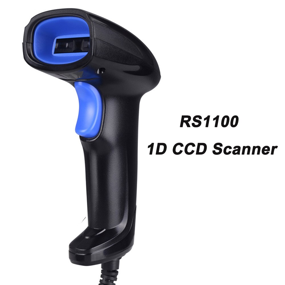 2d qr scanner de código de barras 3 em 1 handheld sem fio automático 1d 2d scanner de código de barras para android iphone ipad windows: RS1100 Wired 1D CCD