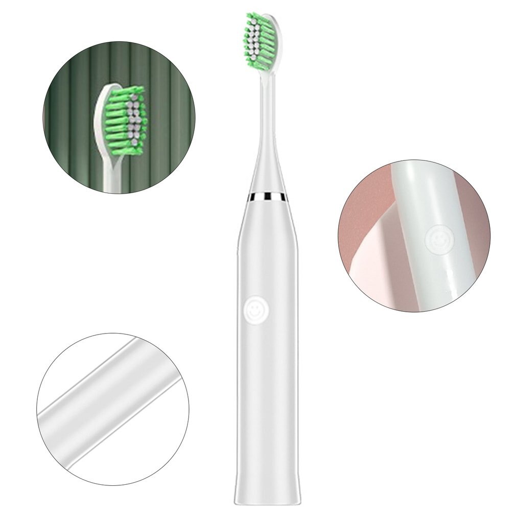 Toothbrush Multi Stage Acoustic Vibration Adult Waterproof Electric Toothbrush Rechargeable Practical Toothbrush White