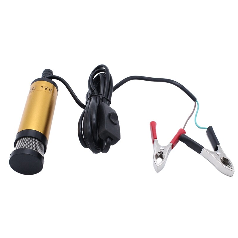 Portable Mini Electric Submersible Pump for Pumping Oil Water Fuel Transfer Pump Stainless Steel Shell 30L/Min DC 12V: Default Title