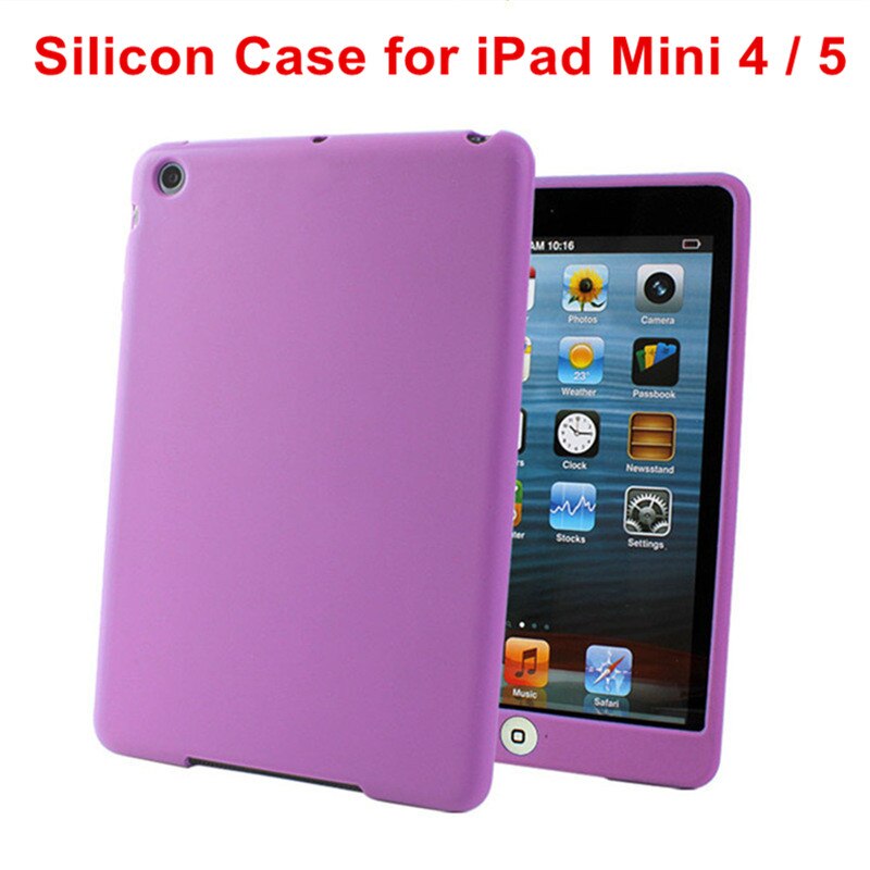 Siliconen Case Voor Ipad Mini 1 2 3 Case Full Body Protect Skin Soft Cover Voor Ipad Mini 5 Case Soft Back Cover Voor ipad Mini 4: Mini 5 4 Purple