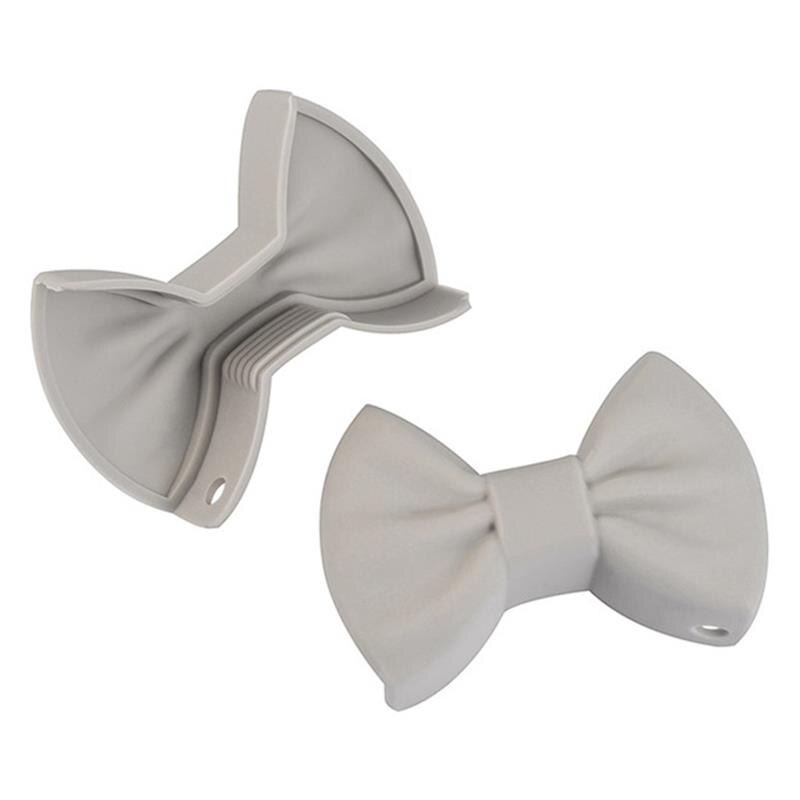 Bowknot Silicone Pot Holder Oven Mitts Finger Protector Pinch Grips Heat Resistant Non-Slip Pot Holder Kitchen Cooking Baking: gray
