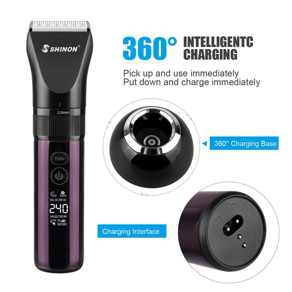 Elektrische Haar Haarschneidemaschine LED-anzeige Professionelle 3 Modi Dual Ladung Methode Haar Cutter Maschine Männer Haar Trimmer + Ladung Basis